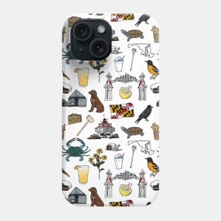 Maryland Pattern - White Phone Case