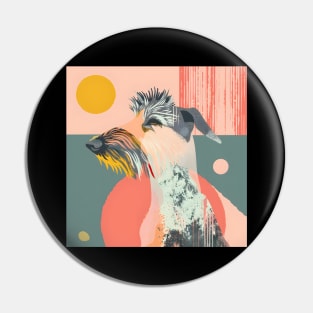 Retro Scottish Deerhound: Pastel Pup Revival Pin