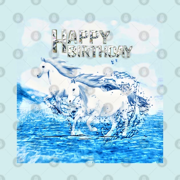 Angelic Horses Birthday Greeting by KC Morcom aka KCM Gems n Bling aka KCM Inspirations