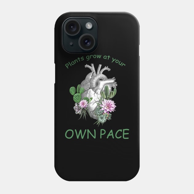 Succulents plant lovers, human heart, Plants lovers, plants grow at your own pace Phone Case by Collagedream