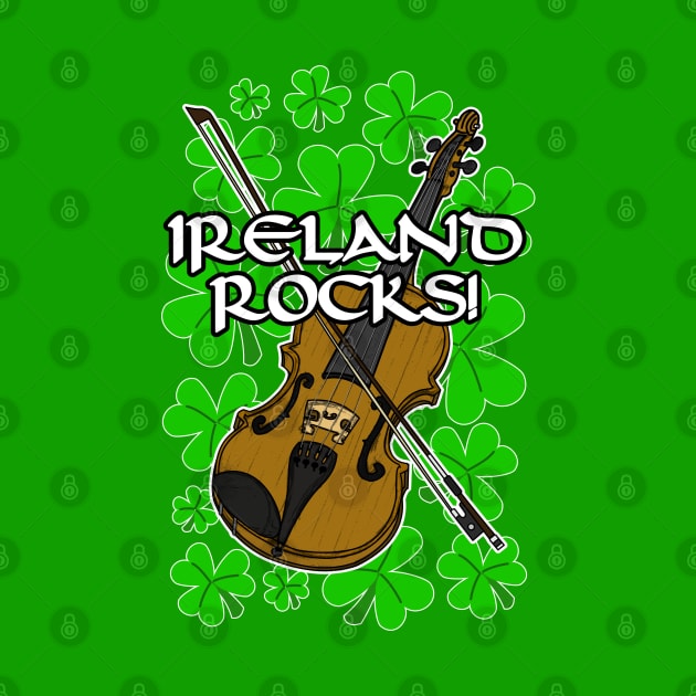 Ireland Rocks Fiddle Irish St Patrick's Day by doodlerob
