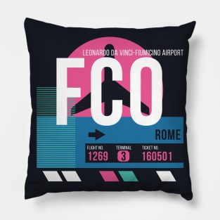 Rome (FCO) Airport Code Baggage Tag Pillow