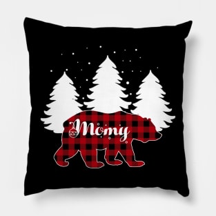 Buffalo Red Plaid Momy Bear Matching Family Christmas Pillow