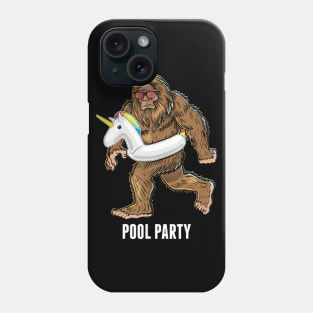 Pool Party Bigfoot Unicorn Float Shirt Sasquatch Shirt Gift Phone Case