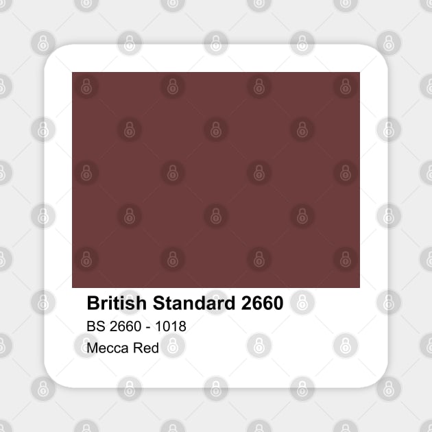 Mecca Red British Standard 1018 Colour Swatch Magnet by mwcannon