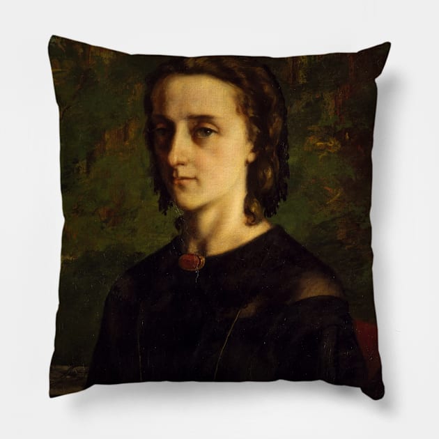 Madame de Brayer by Gustave Courbet Pillow by Classic Art Stall