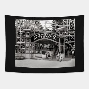 Wooden Roller Coaster, 1926. Vintage Photo Tapestry