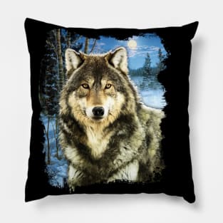 Winter Wolf Pillow