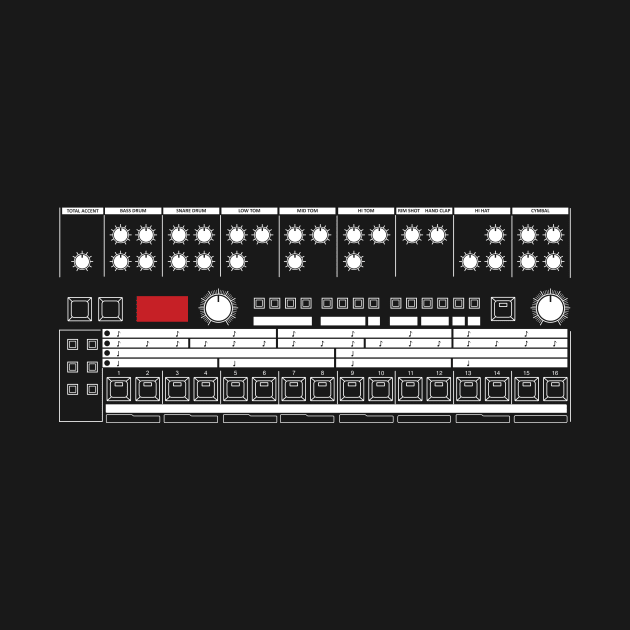 909 Drum Machine (White Lines) by Atomic Malibu