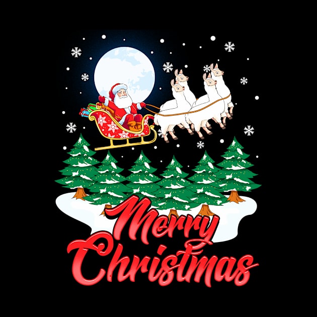 Funny Llama Santa Merry Christmas Gift Xmas Alpaca Design by Dr_Squirrel