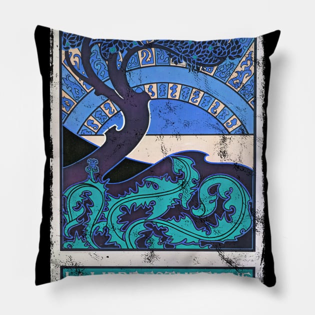 Art Nouveau - Tree Of Life Paul Berthon Alphonse Mucha Vintage Fantasy Pillow by AltrusianGrace