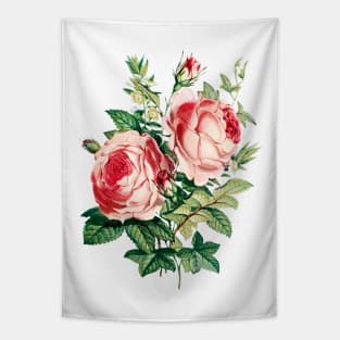 Colorful Vintage Watercolor Rose Flowers Bouquet Tapestry