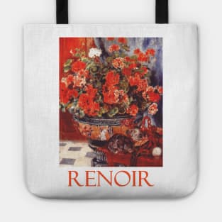 Geraniums and Cats by Pierre-Auguste Renoir Tote