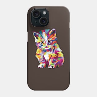 Cute cat geometric pop art Phone Case