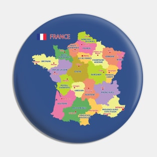 Administrative Map of France Pin