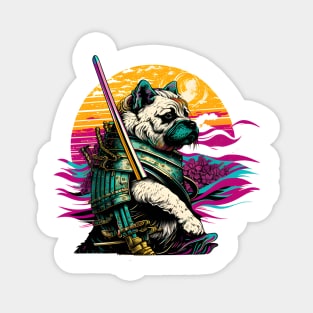 Japanese Samurai Bulldog Magnet