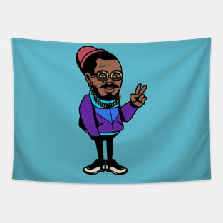 Cool Retro Hip Hop Cartoon Character Tapestry