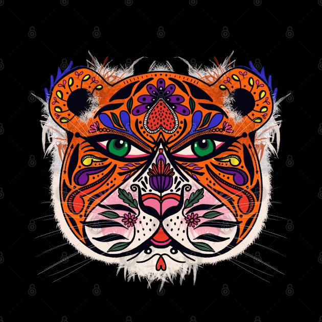 Botanical Tiger by NICHOLACOWDERYILLUSTRATIONS 