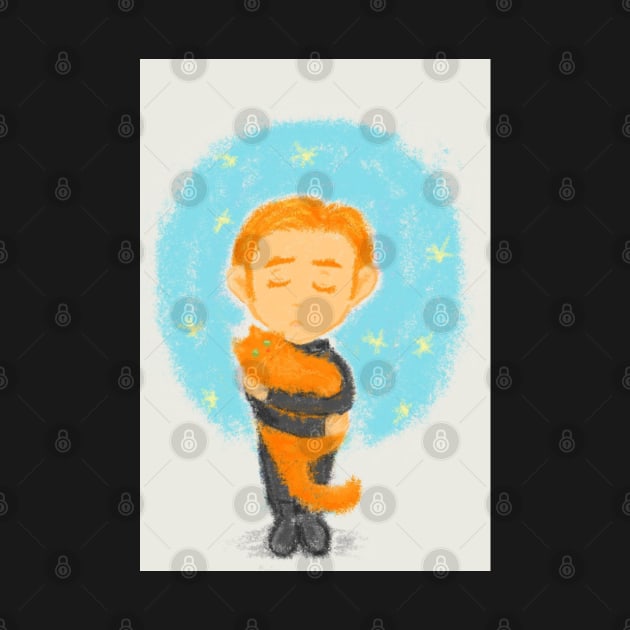 Little Hux with his cat by RekaFodor