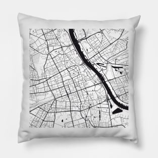 Warsaw Map City Map Poster Black and White, USA Gift Printable, Modern Map Decor for Office Home Living Room, Map Art, Map Gifts Pillow