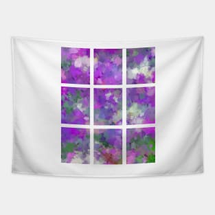 Garden Flowers in Shades of Pink and Green Abstract Artwork Tapestry