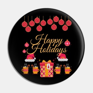 Holidays Greeting Presents and Eggnog Pin