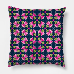 Spring flowers and leaves pattern, version 16 Pillow