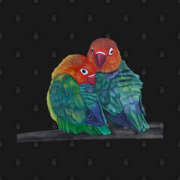 Two Colorful Loverbird Parrots by Suneldesigns