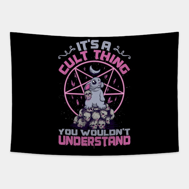 Gothic Bunny Skull It's A Cult Thing You Wouldn't Understand Gift Tapestry by Alex21