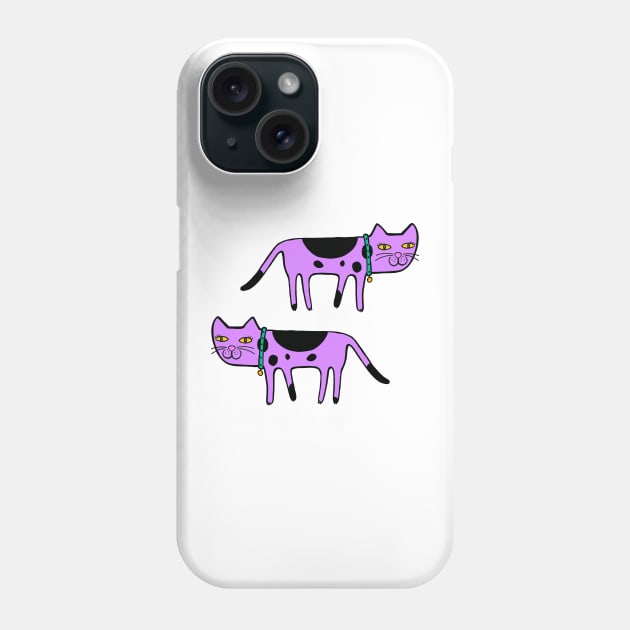 Two silly violet cats Phone Case by marina63