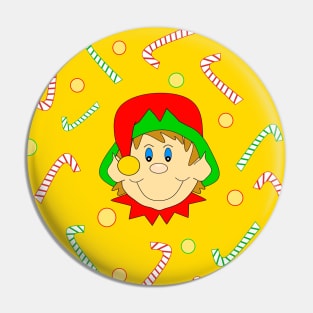 ELF Christmas Gift Candy Canes Pin