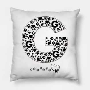 Made of paw print G letter Pillow