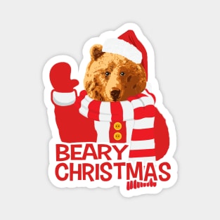 Beary Christmas Funny Bear Santa Claus Magnet