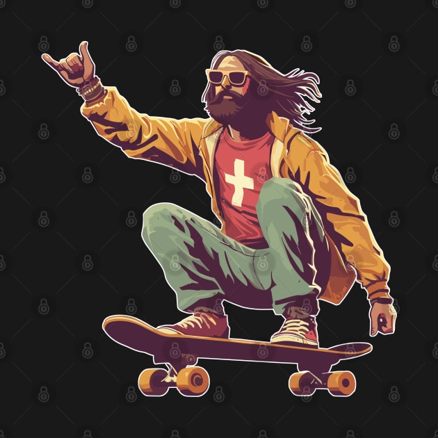 Cool Trendy Jesus Christ skater by TomFrontierArt