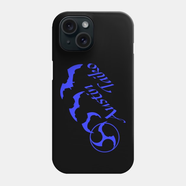 AT Bat Mitsudomoe dark blue Phone Case by Austin Taiko