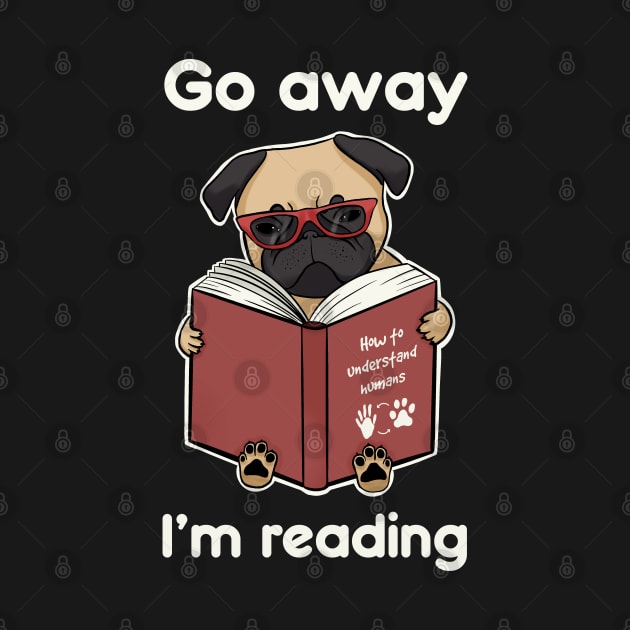 Reading Pug by MerchBeastStudio