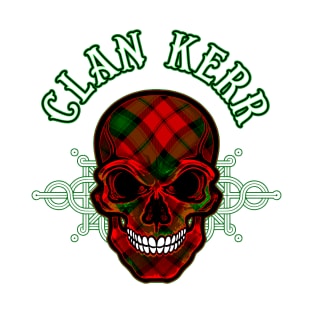 Scottish Clan Kerr Tartan Celtic Skull T-Shirt