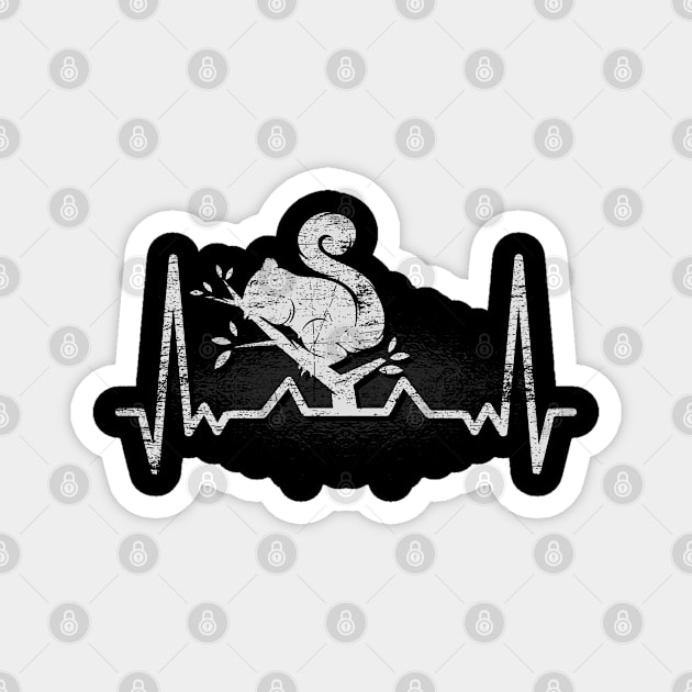 Heartbeat Squirrel Grunge Magnet by ShirtsShirtsndmoreShirts