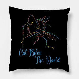 Cat Rules The World Pillow