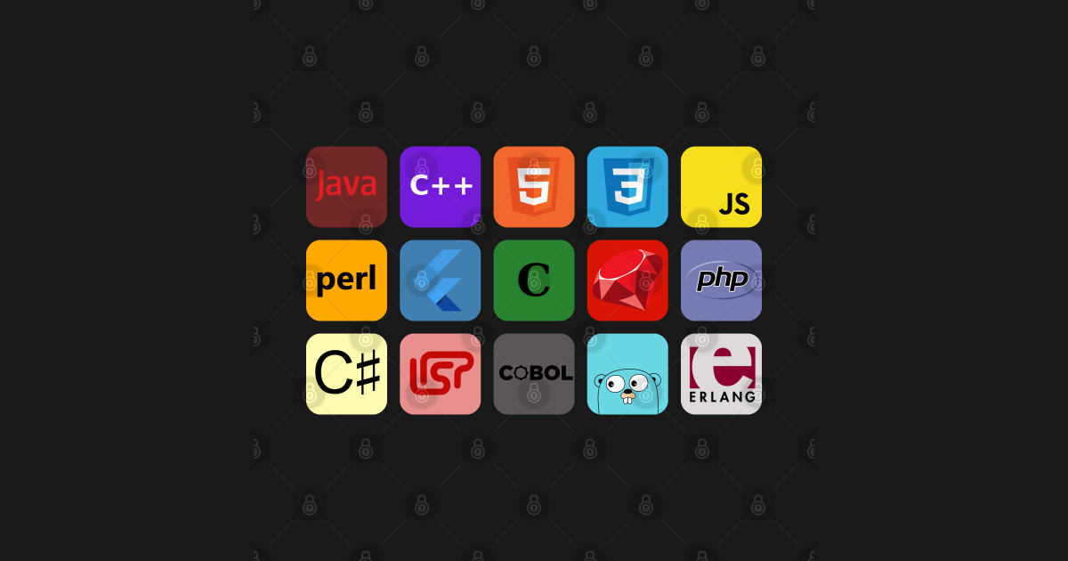 programming languages mosaic - Developer - T-Shirt | TeePublic