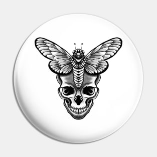 Moth Insect Scull Pin