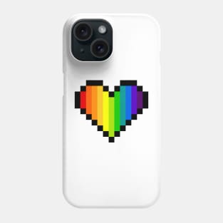 Pixel Art Rainbow Heart - LGBT Pride Phone Case