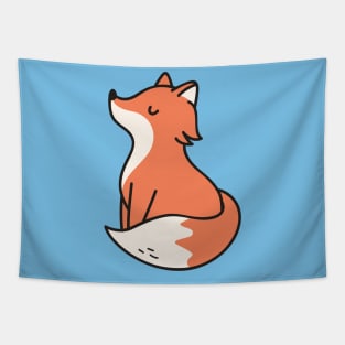 Cute Baby Fox Doodle Drawing Tapestry