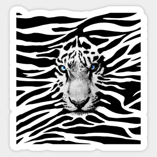 White Tiger Stripes  Sticker for Sale by S-ivanov