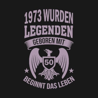 50. Geburtstag Jahrgang 1973 Adler Falke Raubvogel T-Shirt