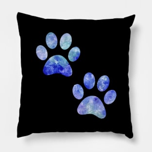 watercolor dogs paw blue watercolor puppy paw Pillow