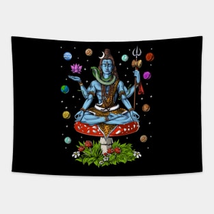 Lord Shiva Mushroom Meditation Tapestry