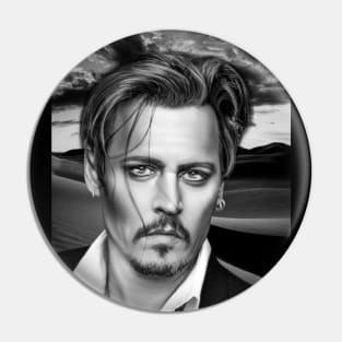 Jonny Portrait Illustration Support Depp Trail Digital Art Pin