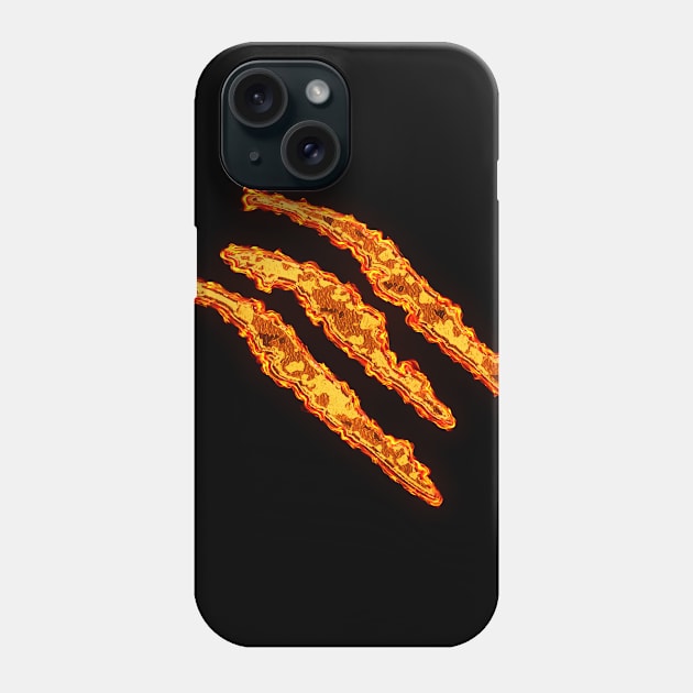 Animal Fire Claw Scratch Mark Digital Art Phone Case by TeesHood