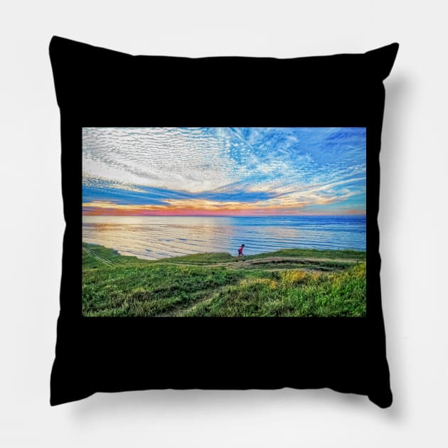 Sunset at The Coast Pillow by vincentjnewman